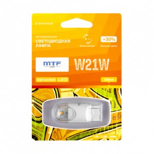 Лампа светодиодная 12V W21W W3x16d блистер (1шт.) MTF NW21WE MTF