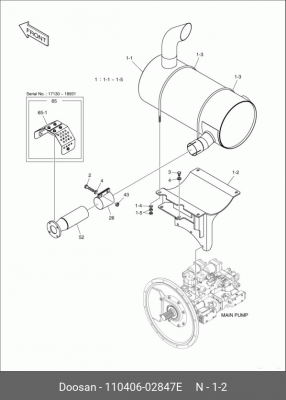 110406-02847E Площадка глушителя 110406-02847 110406-02847E DOOSAN