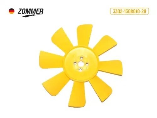 Вентилятор охлаждения ГАЗель 8-лопастной желтый 3302130801028 ZOMMER