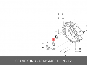Сальник SSANGYONG Actyon (10-),Actyon Sports (12-),Rexton (12-) (6MT) вала перви 431434A001 SSANG YONG