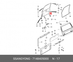Отбойник SSANGYONG Kyron (05-),Rexton (06-) крышки багажника OE 7148405000 SSANG YONG