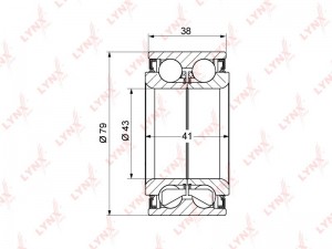 Подшипник ступицы передний (41/38x43x79) подходит для HONDA Civic V-VII 1.5-2.0D WB-1123 LYNXAUTO