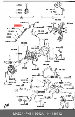 Кольцо уплотнительное PN1113G92A PN1113G92A MAZDA