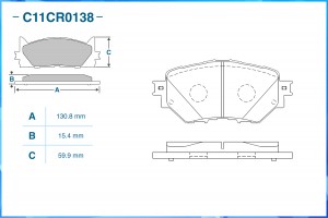 Тормозные колодки передние Low Metallic C11CR0138 C11CR0138 CWORKS