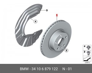диск тормозной передний!\ BMW F25 2.0 34 10 6 879 122 BMW