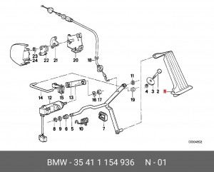 педаль акселератора!\ BMW E32/E34 35 41 1 154 936 BMW