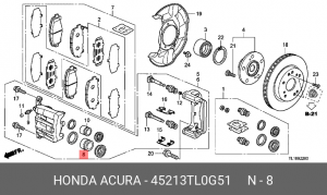 Поршень, корпус скобы тормоза 45213TL0G51 HONDA