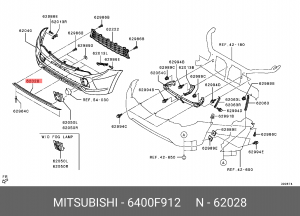 НАСТАВКА ПЕРЕДНЕГО БАМПЕРА 6400F912 6400F912 MITSUBISHI