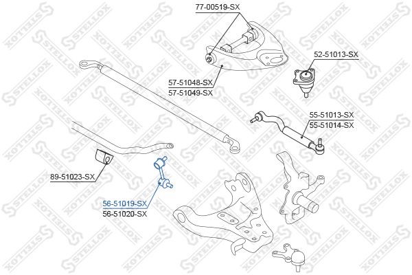тяга стабилизатора переднего левая!\ Hyundai Terracan all 01> 56-51019-SX STELLOX