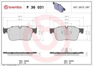 Колодки тормозные P36031 P36031 BREMBO