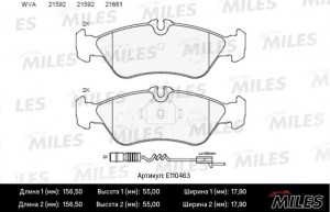 Колодки тормозные задние (Смесь Semi-Metallic) MERCEDES W460/W463/SPRINTER (901- E110463 MILES
