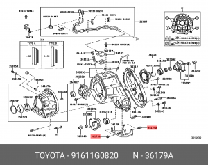 Болт крепежный 91611-G0820 91611-G0820 TOYOTA