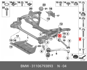 Болт BMW OE 31 10 6 793 893 BMW