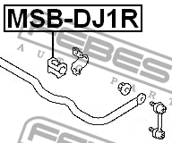 Втулка стабилизатора MITSUBISHI GALANT DJ0 2003.09-2012.06 MSB-DJ1R MSB-DJ1R FEBEST