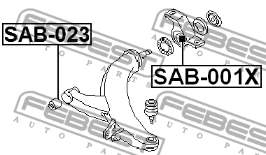 Сайлентблок рычага передний SUBARU IMPREZA G11 2000.02-2007.04 [JP] SAB-023 SAB-023 FEBEST