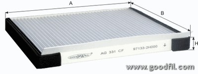 Фильтр салонный AG331CF AG 331 CF GOODWILL