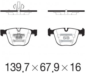 Колодки задние MINI (R56-R59) SP2246 SP2246 SANGSIN