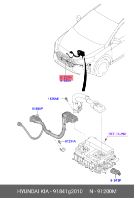 Проводка HYUNDAI Ioniq (19-) жгут бампера переднего OE 91841G2010 HYUNDAI KIA