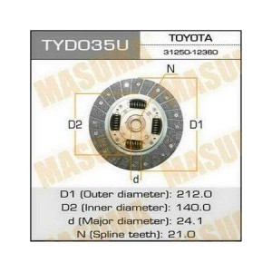 диск сцепления!\ Toyota Caldina/Corolla/Corona 91> TYD035 MASUMA