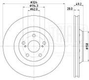 Диск торм. для а/м Toyota Venza (08-) перед. d324 DF084116 DF084116 TRIALLI