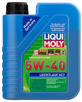 Масло моторное LIQUI MOLY LEICHTLAUF HC7 5W40 синт.1л 1346 LIQUI MOLY
