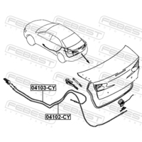 ТРОС ПРИВОДА ЛЮЧКА БЕНЗОБАКА 04103-CY 04103CY FEBEST