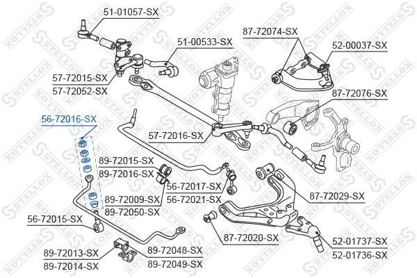 572 1016 [MB831039] !тяга стаб. пер. р/к\ Mitsubishi Pajero all 91-94 56-72016-SX STELLOX