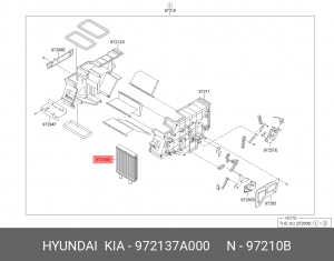 Радиатор отопителя HYUNDAI HD160,170,250,260,270,450 OE 972137A000 HYUNDAI KIA