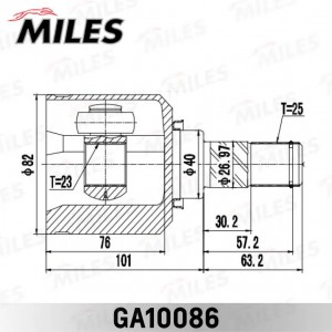 ШРУС внутрений NISSAN SUNNY WAGON GA10086 GA10086 MILES