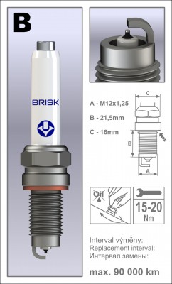 Свеча зажигания PLATIN BOEX14YP (1957) BOEX14YP BRISK