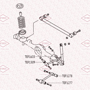 сайлентблок заднего нижнего продольного рычага !\ Mitsubishi Pajero Pinin 99> TEF1277 TATSUMI