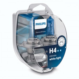 Лампа 12V H4 60/55W P43t 5000K бокс (2шт.) Diamond Vision PHILIPS 12342DVS2 PHILIPS