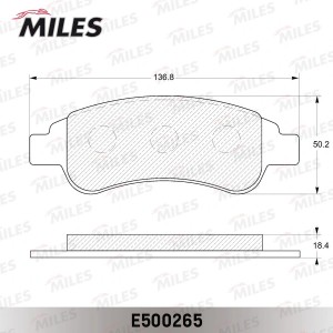 Колодки тормозные передние (Смесь CERAMIC серия PRO) CITROEN BERLINGO/C4/XSARA/P E500265 MILES