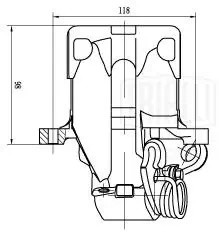 Суппорт торм. VW Passat B3 (88-)/Golf II (83-)/III (91-) зад. прав. d=38мм (CF 0 CF002002 TRIALLI