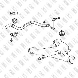 втулка стабилизатора переднего!\ Toyota Fortuner/Hilux/Innova 04> FG0558 FIXAR
