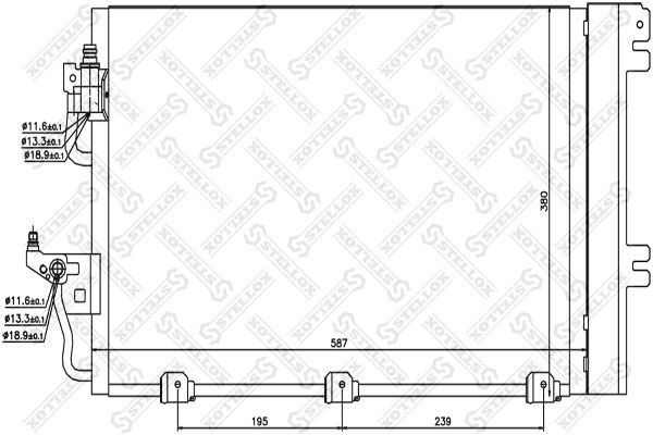 радиатор кондиционера  1045003SX 10-45003-SX STELLOX