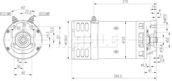 Поршень dm.84.51x1.2x2.0x2.0 STD Цена за 1 шт 028 PI 00125 000 MAHLE KNECHT