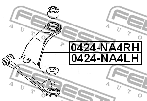 Рычаг подвески 0424-NA4RH 0424-NA4RH FEBEST