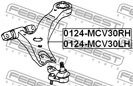 Рычаг левый TOYOTA CAMRY V30/V40 0124-MCV30LH 0124-MCV30LH FEBEST
