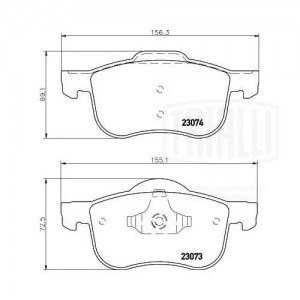Колодки торм. Volvo S60 (00-)/S80 (98-)/XC70 (02-) диск. перед. (PF 4369) PF 4369 TRIALLI