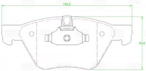 Колодки торм. BMW 1 (E81/87) (04-)/3 (E90) (05-) диск. перед. 155x64 (PF 4403) PF4403 TRIALLI