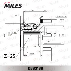 Ступица колеса с подшипником NISSAN MARCH/NOTE/TIIDA зад.4WD DB83189 DB83189 MILES