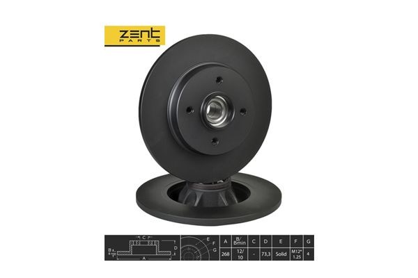 диск тормозной задний! Citroen Berlingo/C4 Picasso 1.6-2.0i/HDi 09> Z06276 ZENTPARTS