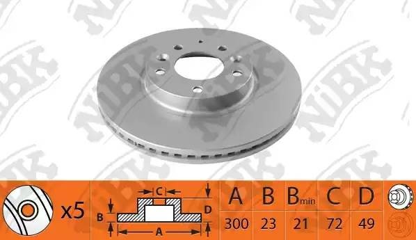 Диск тормозной MAZDA 6 (08-12) передний (1шт.) NIBK RN1515 NIBK