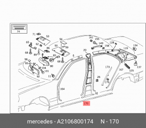 ПЛАНКА ЗАЩИТНАЯ A2106800174 A 210 680 01 74 MERCEDES BENZ