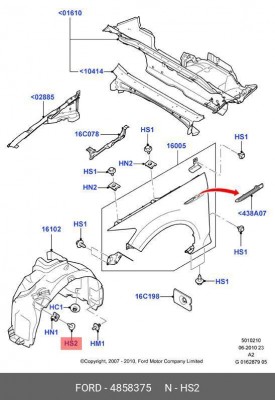 Винт FORD Mondeo (00-07) подкрылка OE 4858375 FORD