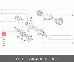 Пластина ВАЗ-2121 подшипника полуоси АвтоВАЗ 21210240308600 LADA VAZ