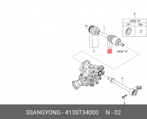 Пыльник ШРУСа SSANGYONG Actyon (10-) внутреннего комплект OE 413ST34000 SSANG YONG