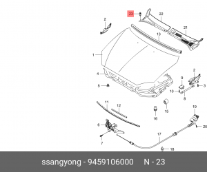 Пистон SSANGYONG Actyon (06-/10-),Kyron (05-),Actyon Sports (12-),Korando (96-)  9459106000 SSANG YONG