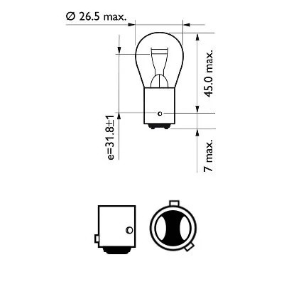Лампа 12V P21/4W BAZ15d PHILIPS 12594CP PHILIPS